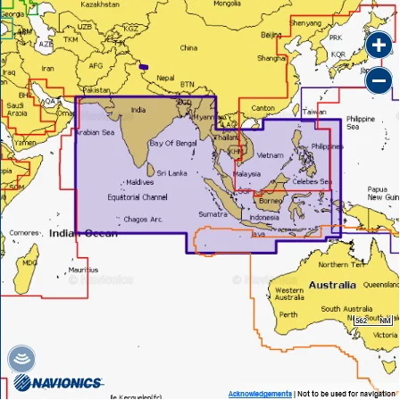 Карта Navionics 31XG INDIAN OCEAN & SOUTH CHINA SEA Индийский океан и Южно-Китайское м