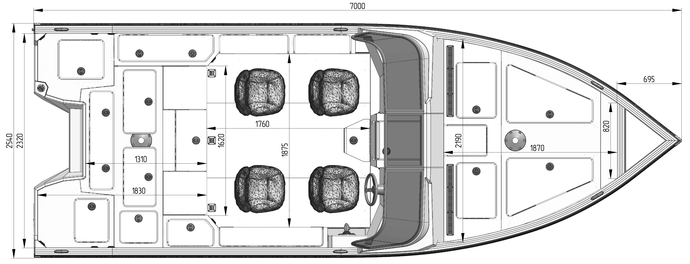 Катер NorthSilver Wide Max
