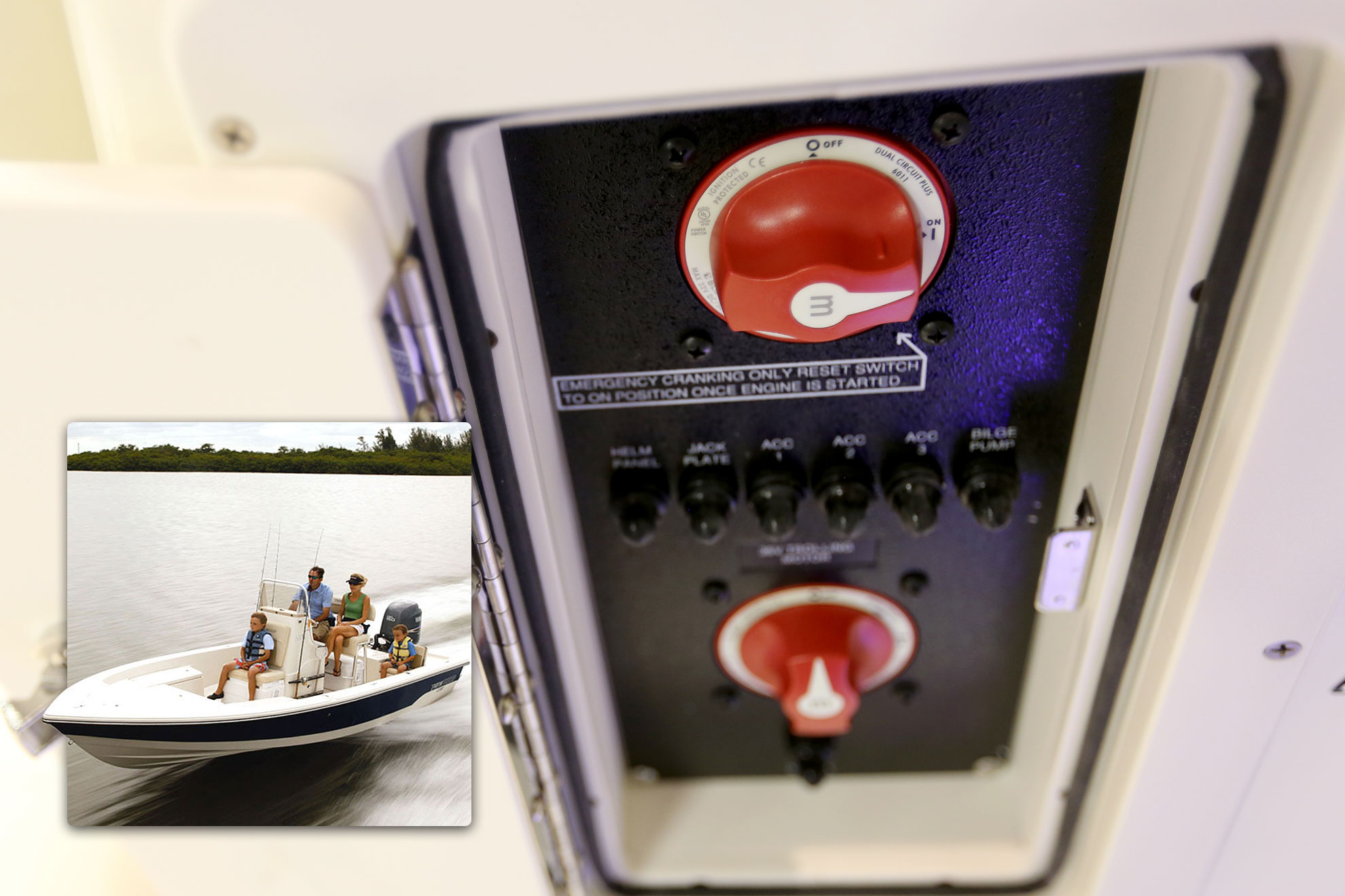 BlueSea m-Series Mini Dual Circuit Plus™ Battery Switch - Red 6011