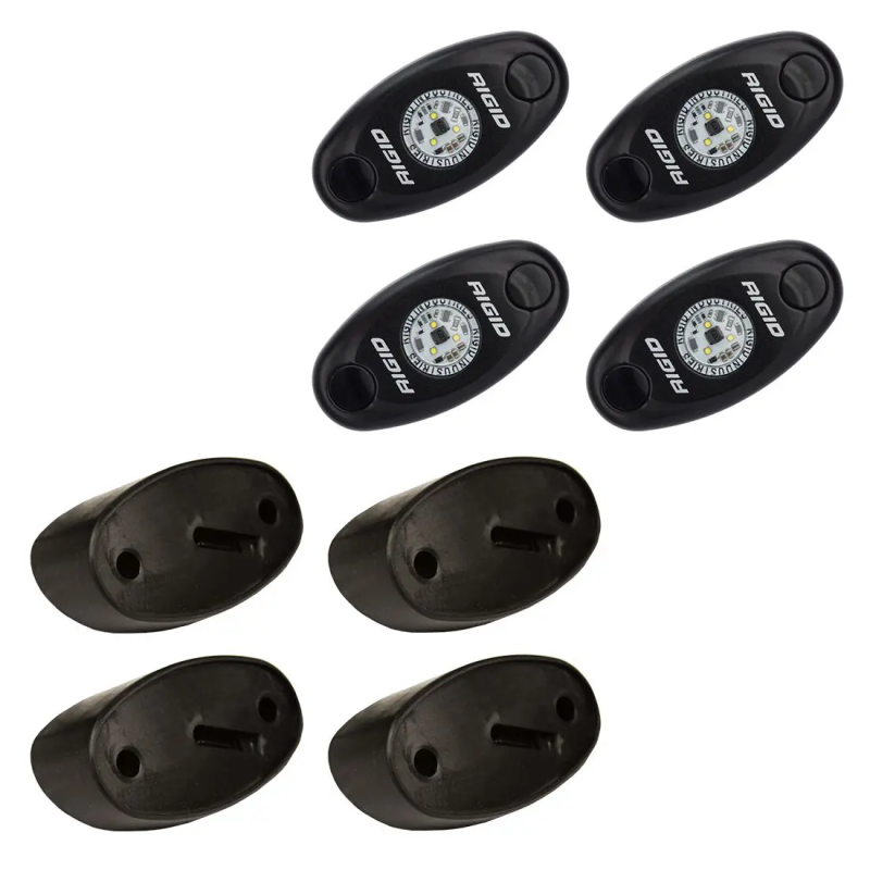 RIGID Rock Light Kit- Холодный белый цвет свечения (4 модуля) на катере — пример установки, Рыбанутые.РФ