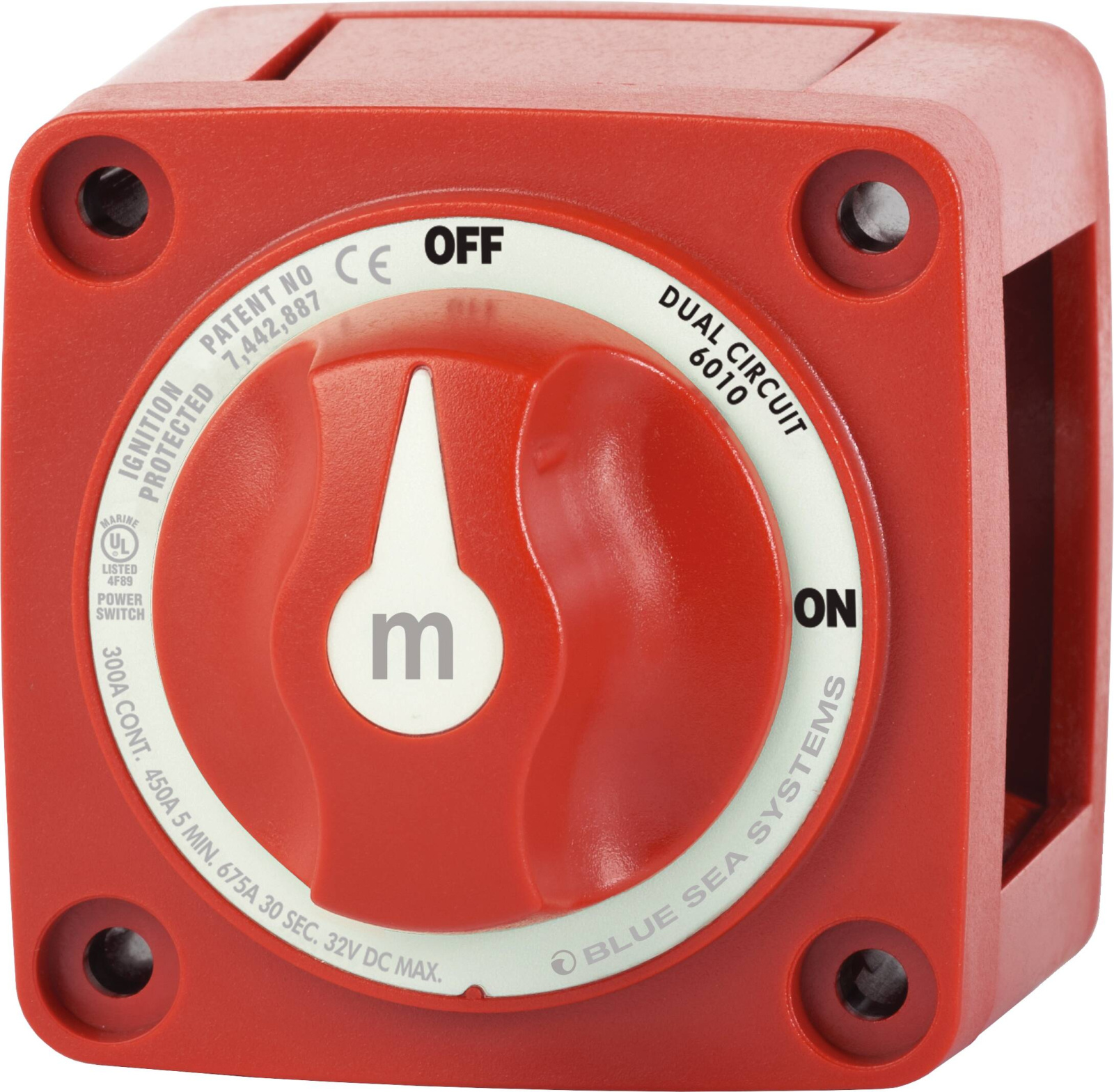 BlueSea m-Series Mini Dual Circuit Battery Switch - Red 6010