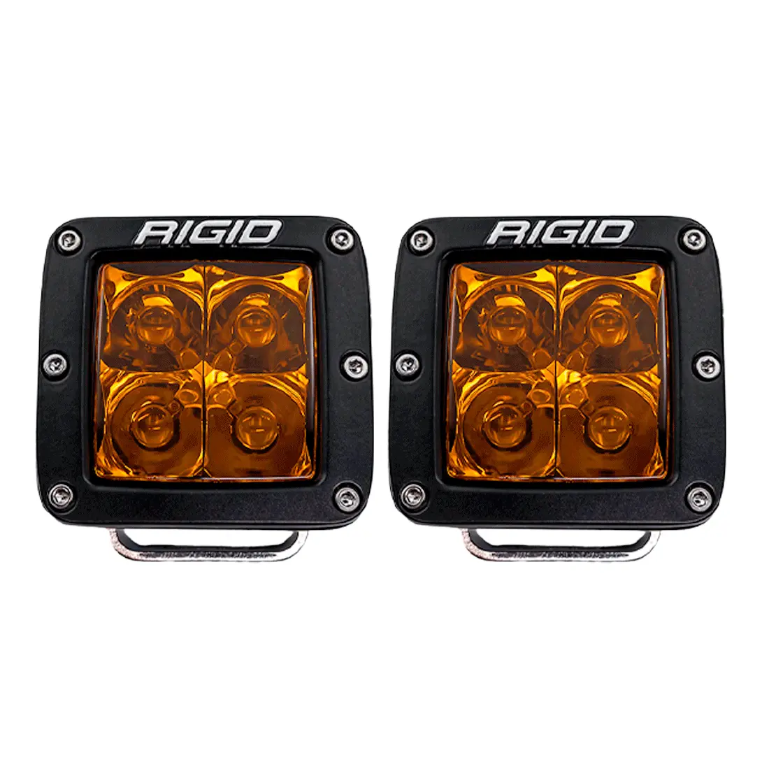 RIGID D-серия PRO (4 светодиода) — Дальний свет- Янтарный свет (пара) на катере — пример установки, Рыбанутые.РФ