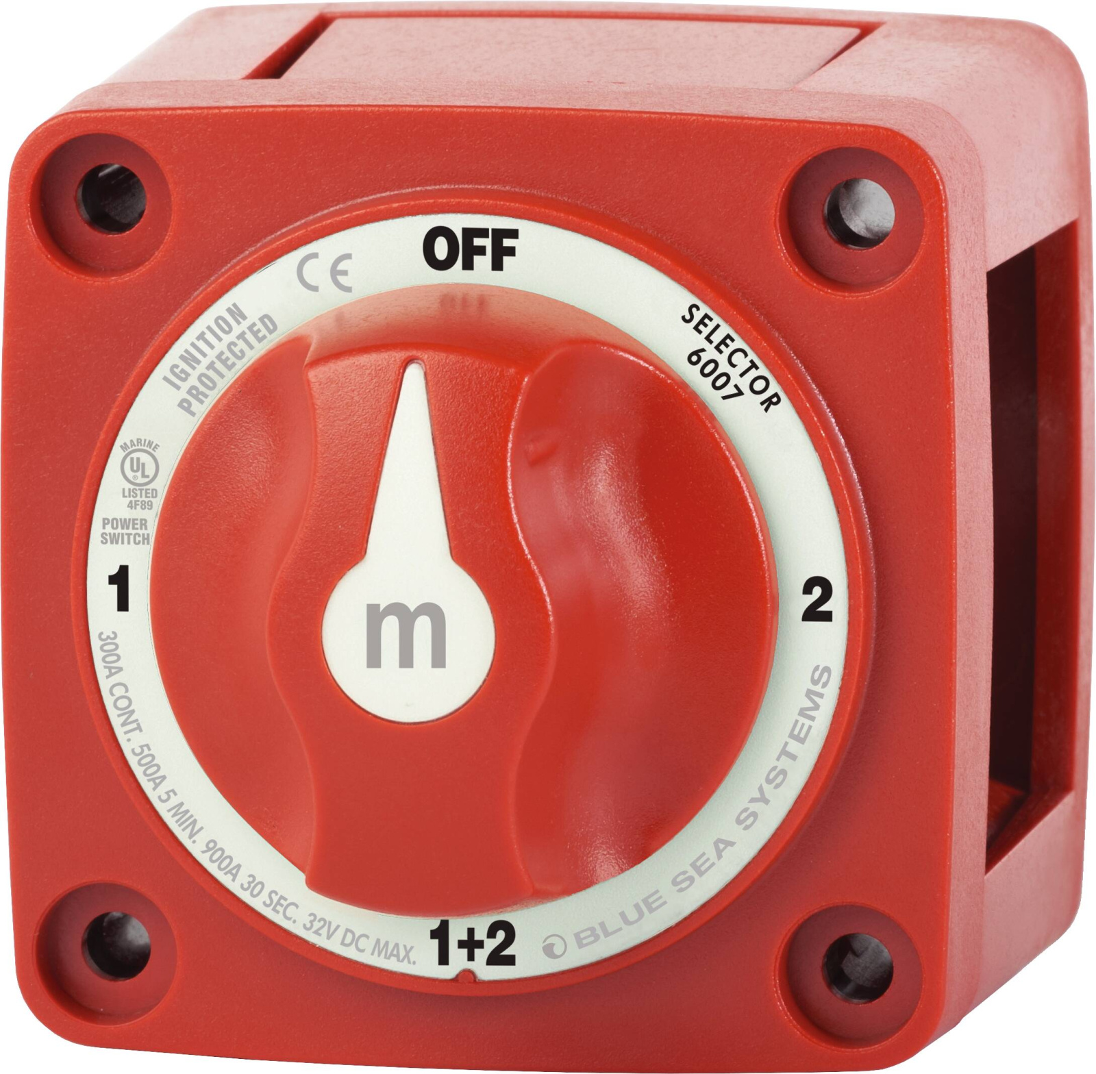 BlueSea m-Series Mini Selector Battery Switch - Red 6007
