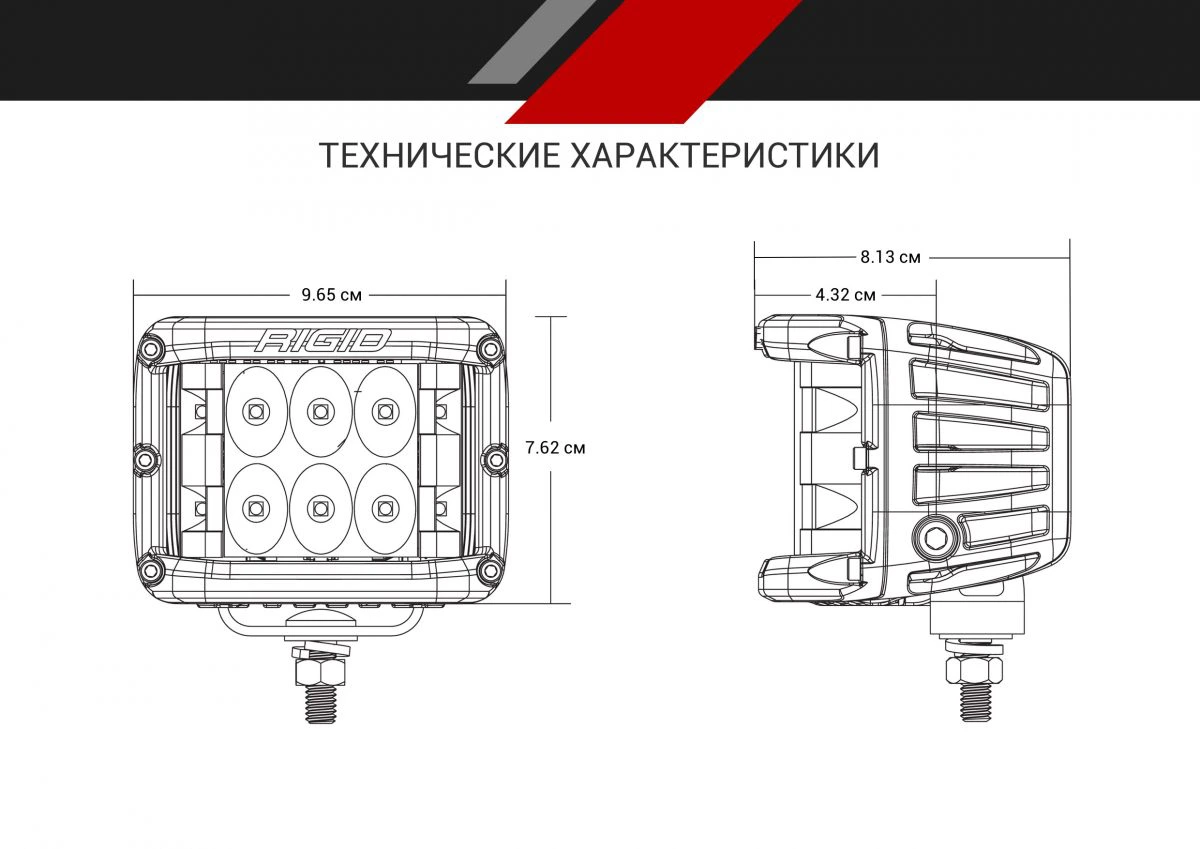 RIGID D-SS Серия PRO (7 светодиодов) Ближний свет (пара) на катере — пример установки, Рыбанутые.РФ