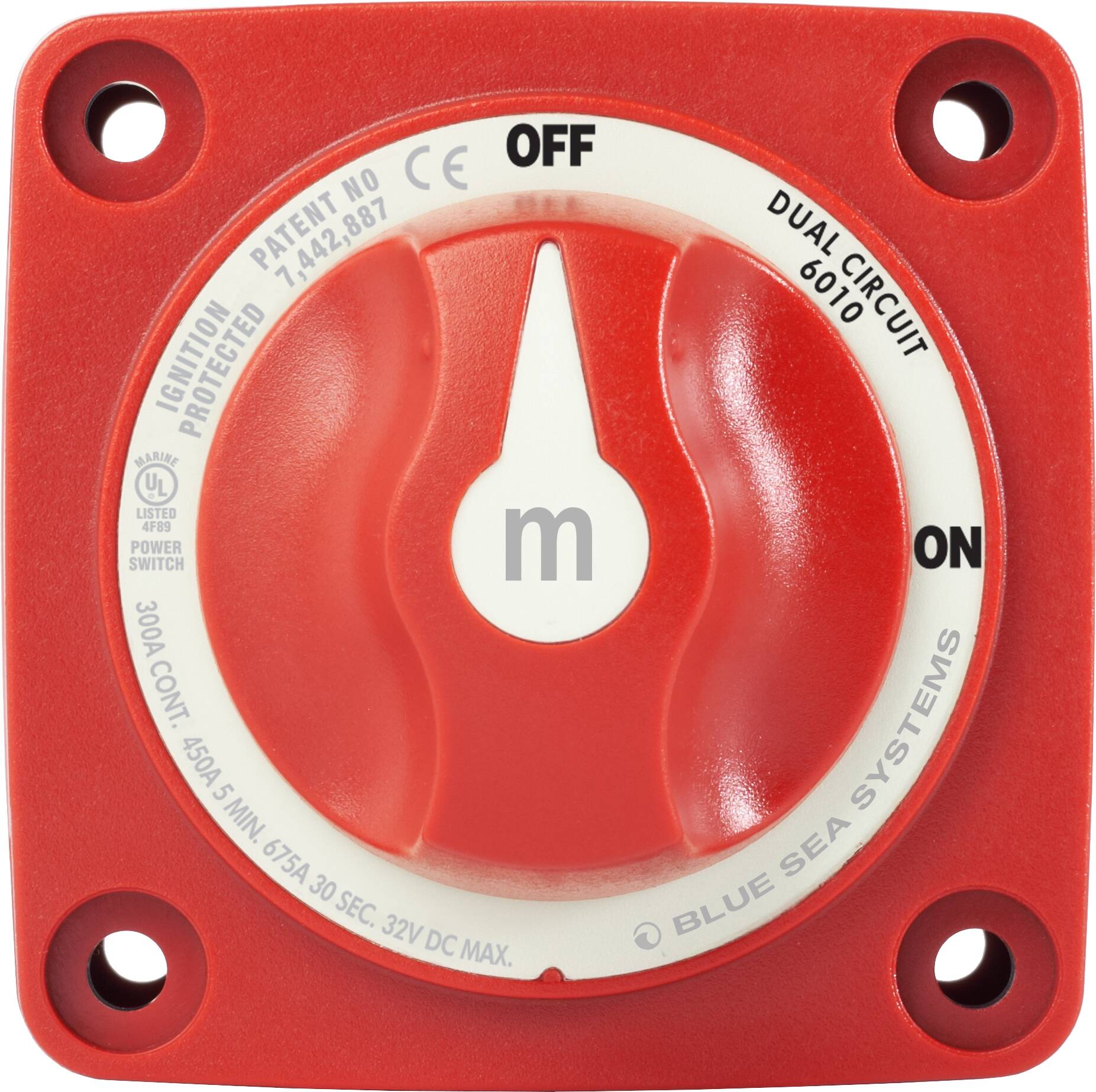 BlueSea m-Series Mini Dual Circuit Battery Switch - Red 6010