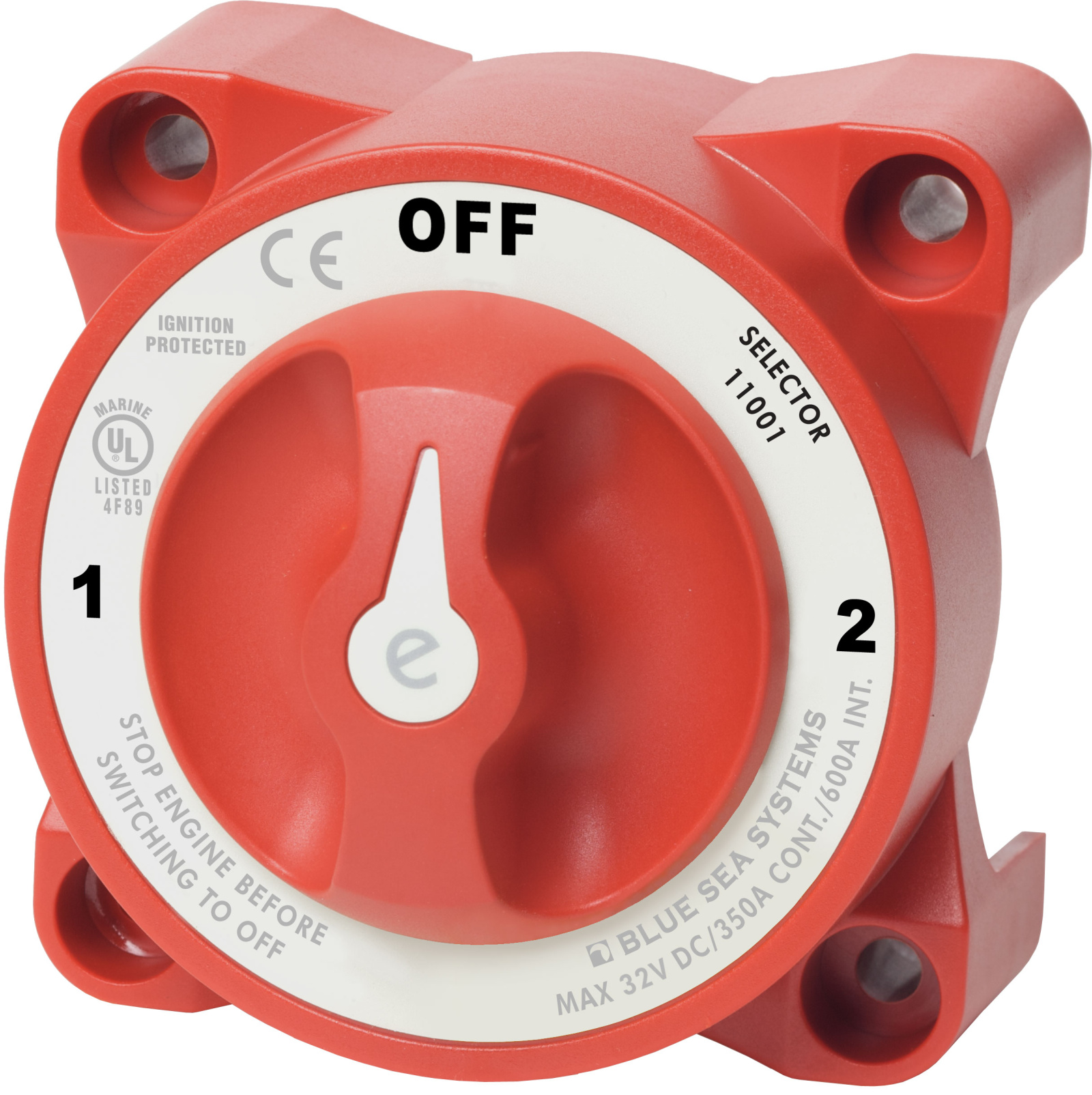 BlueSea e-Series Selector 3 Position Battery Switch with AFD 11001